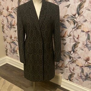 Jones New York Black Patterned Blazer